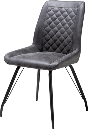 chaise 4-pieds noir + poignee - tissu Rocky