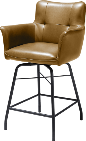 chaise de bar - avec poignee en Catania noir - cuir Laredo