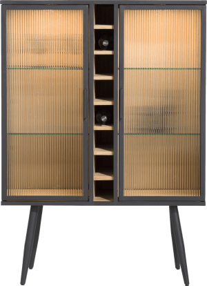 armoire a vin 100 cm - 2-portes en verre + 8-range bouteilles (+ LED)