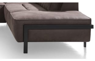 Pied Design H36 Ottomane Droit Metal Offblack