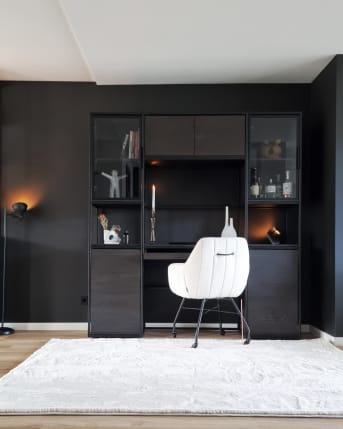 Armlehnstuhl LIVA en modularer Schrank MODULO