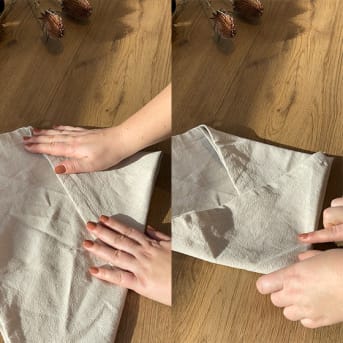 plier des serviettes en forme de cœur étape 3