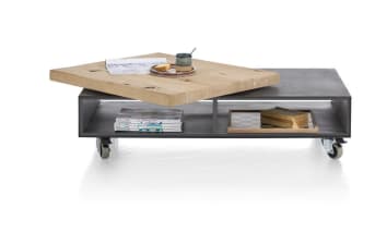 Table basse avec plateau pivotant et deux niches Barcini
