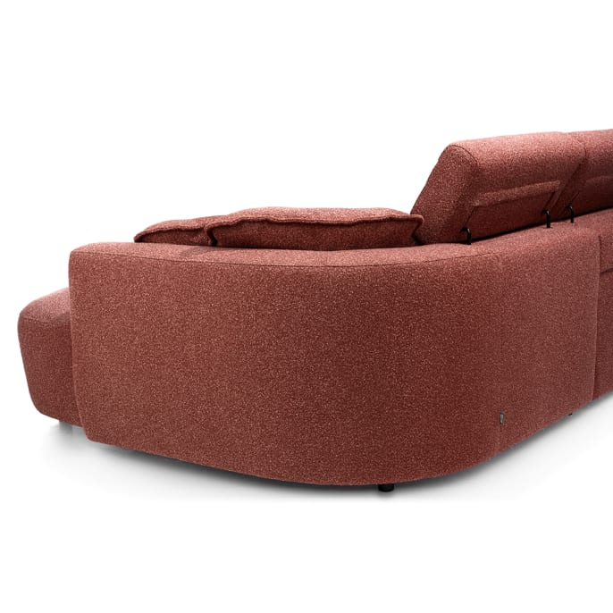 Cantello: Curved longchair en losse kussens