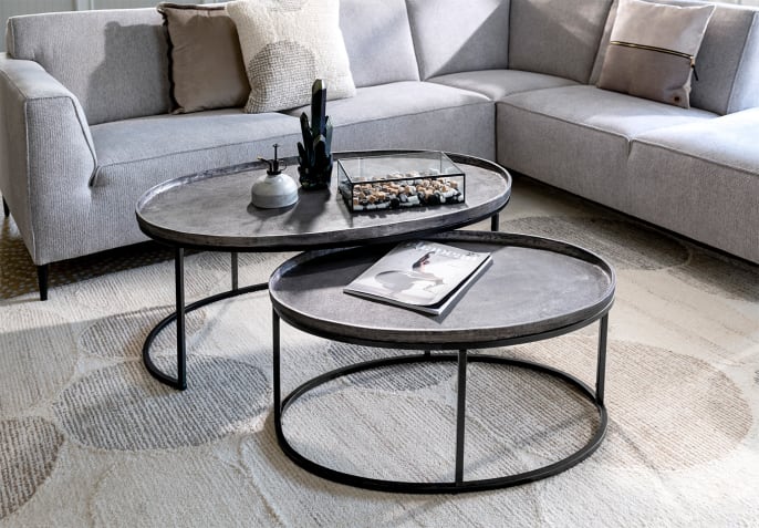 Table basse contemporaine métal